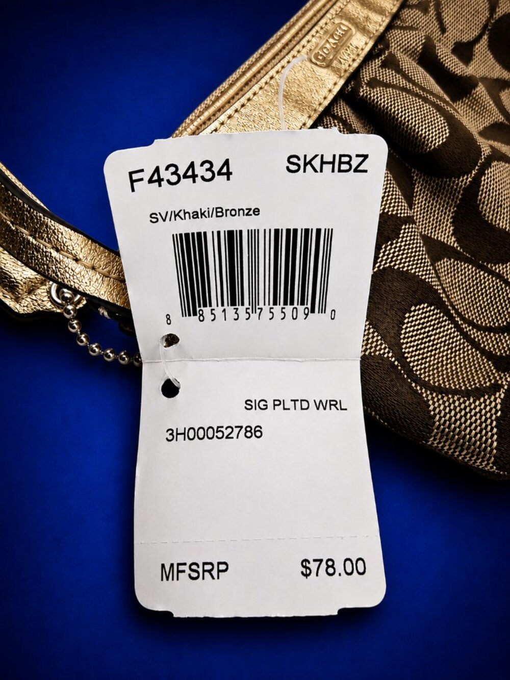 COACH Signature Monogram Jacquard Wristlet Wallet Zip Top Y2K Bag with Hang Tag - Picture 2 of 15